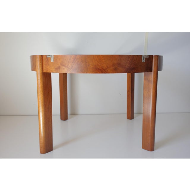 Round Extendable H-183 Dining Table in Walnut by Jindrich Halabala for Up Závody, 1930s For Sale - Image 15 of 18