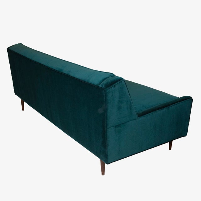 1960s Knoll Era Sofa in Emerald Green Performance Velvet For Sale - Image 5 of 7