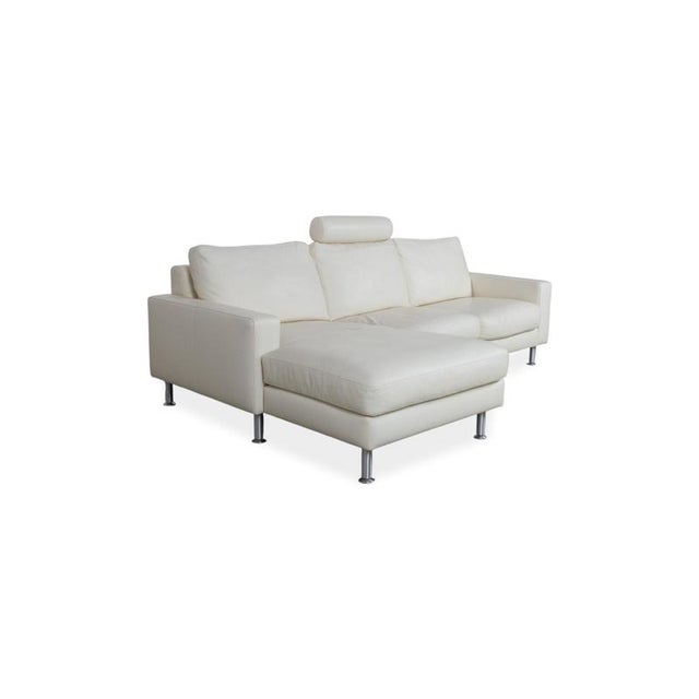 Cream Leather Corner Sofa with Adjustable Headrest from Machalke For Sale - Image 4 of 17
