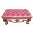 Whittemore-Cherrill Mahogany Brass Nail Trims & Maroon Leather Upholstered Bench Ottoman For Sale