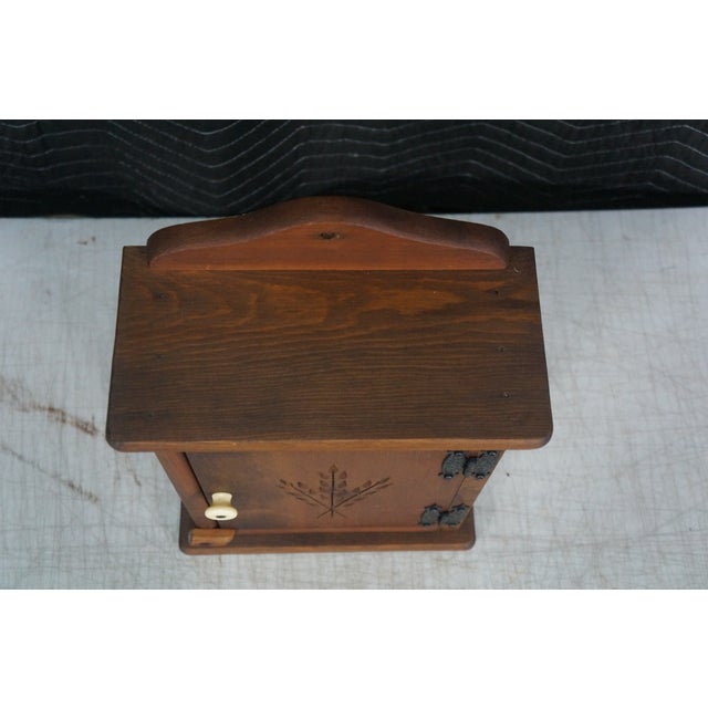 Late 20th Century Pine Apothecary Farmhouse Wheat Branch Medicine Spice Rack Cabinet 16" For Sale - Image 5 of 13