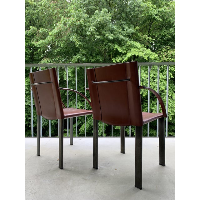 Mid-Century Leather Chairs by Carlo Bartoli for Matteo Grassi, 1990s, Set of 2 For Sale - Image 15 of 18