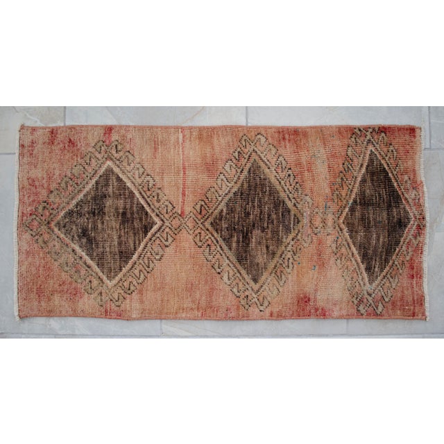1970s Vintage Hand Knotted Small Rug For Sale - Image 6 of 8