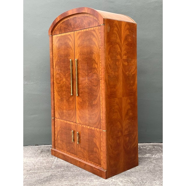 Wood Vintage Henredon Burl Wood Armoire For Sale - Image 7 of 12