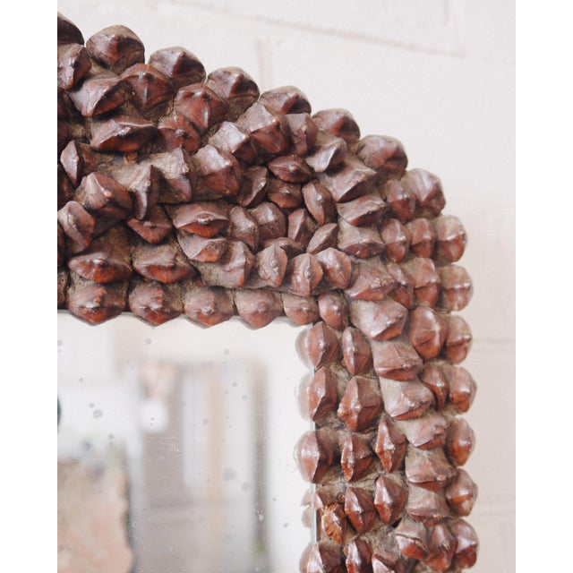 Early 19th Century Vintage Pinecone Frame Mirror With Antique Glass For Sale - Image 5 of 7