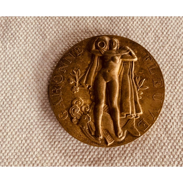 French Bronze Canoeing Medal Paperweight by Marcel Renard, C. 1930 For Sale - Image 11 of 11