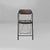 Italian modern folding chair in brown leather and metal, 1980s Folding chair with square seat and backrest, upholstered...