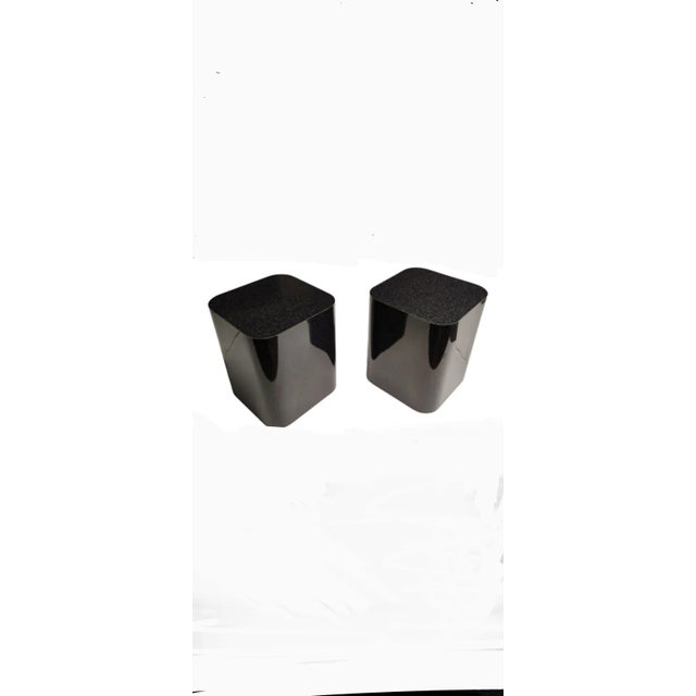 Postmodern 1980s Faux Black Granite End Tables - a Pair For Sale - Image 3 of 5