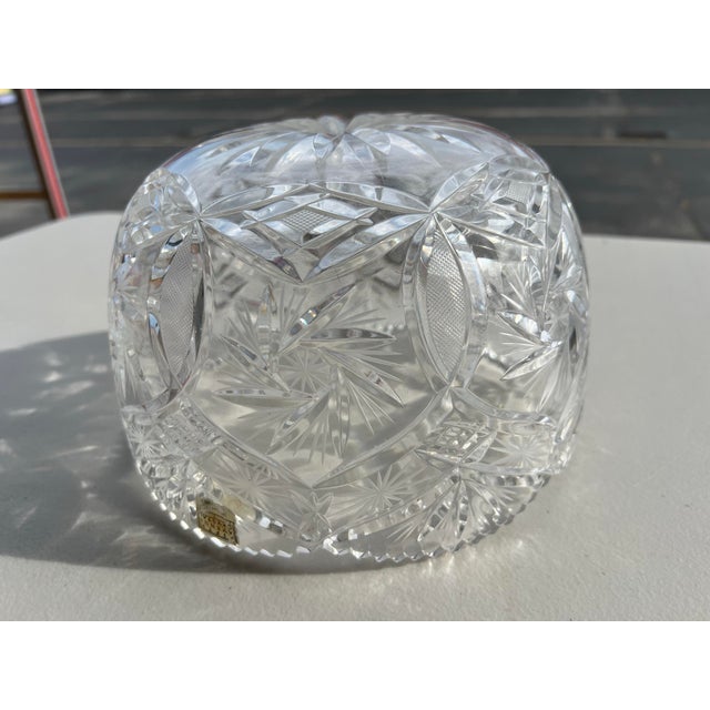 Vintage Cut Crystal Bowl , Centerpiece, Jardiniere Planter For Sale - Image 9 of 11