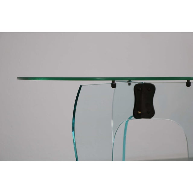 Round Side Table in Crystal Glass, 1940s For Sale - Image 6 of 15