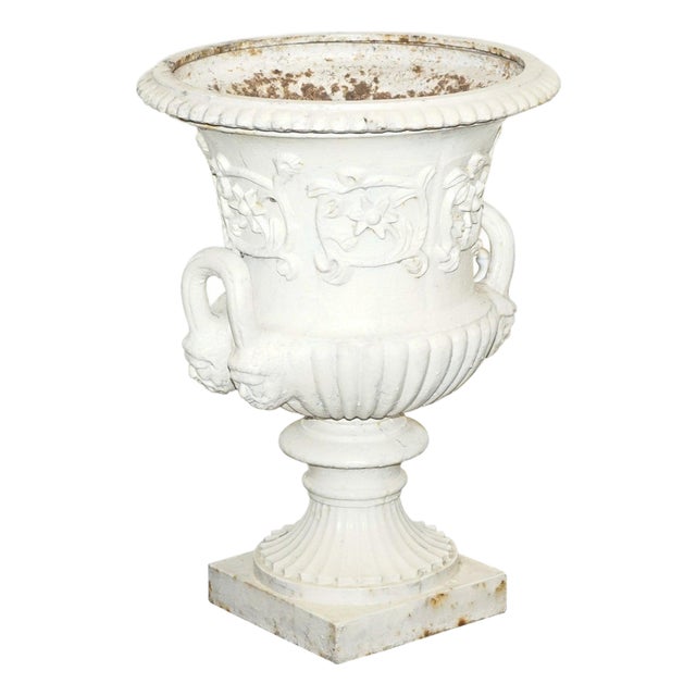 Victorian Painted Cast Iron Urn For Sale