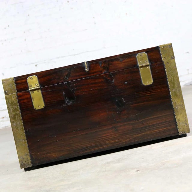 Antique Korean Trunk Chest or Box Circa 1920s With Luck and Longevity Characters For Sale - Image 6 of 13