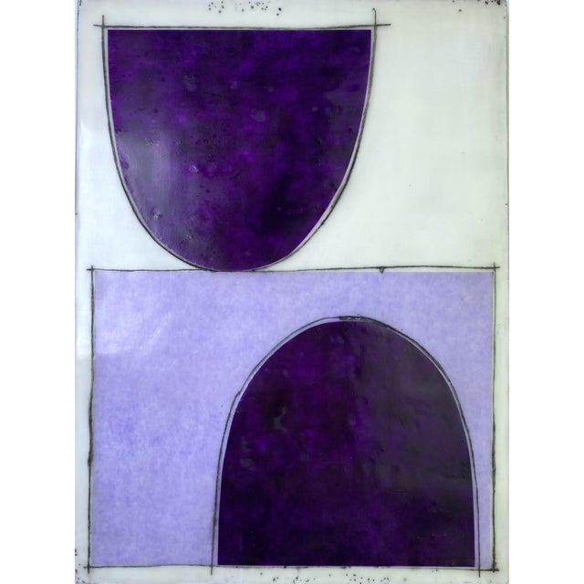 Blue Encaustic Mixed Media Installation by Gina Cochran - "In Full Swing" - 9 Panels For Sale - Image 8 of 11