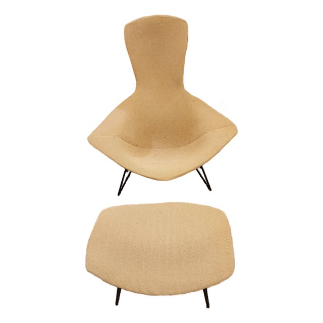 Bird Lounge Chair With Ottoman, 1960 Attributed Harry Bertoia for Knoll For Sale