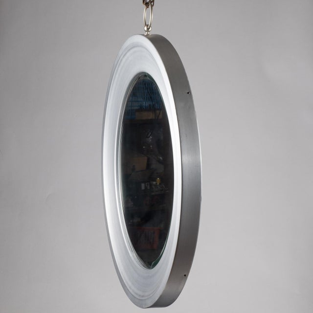Metal Hanging Mirror with Cut Glass and Metal Frame For Sale - Image 7 of 9
