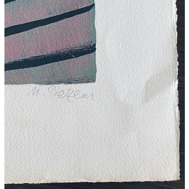 Blue Naftali Bezem, Israeli Surrealist Judaica Abstract Lithograph Naftali Bezem For Sale - Image 8 of 10