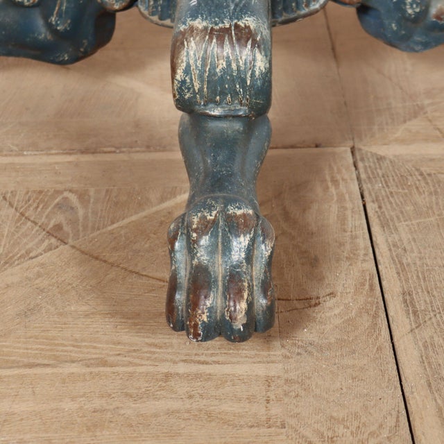 French Painted Gueridon with Marble Top For Sale - Image 3 of 9