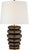 Transitional Kelly Wearstler by Visual Comfort Signature Phoebe Cordless Stacked Table Lamp in Crystal Bronze with Linen Shade For Sale - Image 3 of 3
