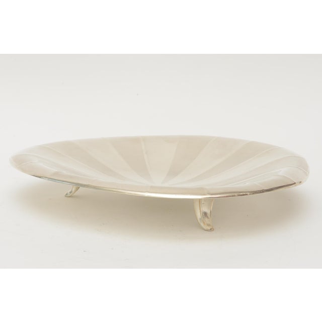This lovely mid century modern footed silver plate decorative bowl or serving bowl is from the 50;s. Made In Germany. It...