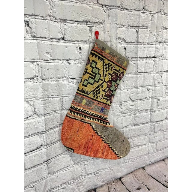Turkish Kilim Rug Christmas Stocking For Sale - Image 4 of 4