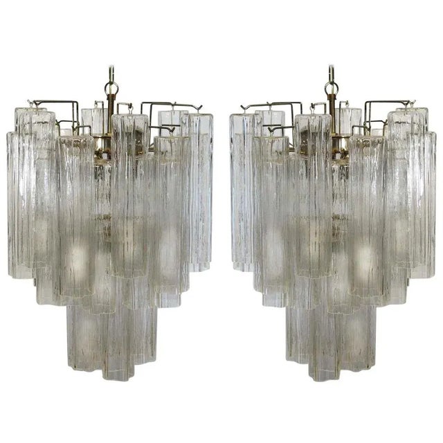 Metal Tronchi Chandeliers in the Style of Toni Zuccheri for Venini, Murano, Set of 2 For Sale - Image 7 of 7