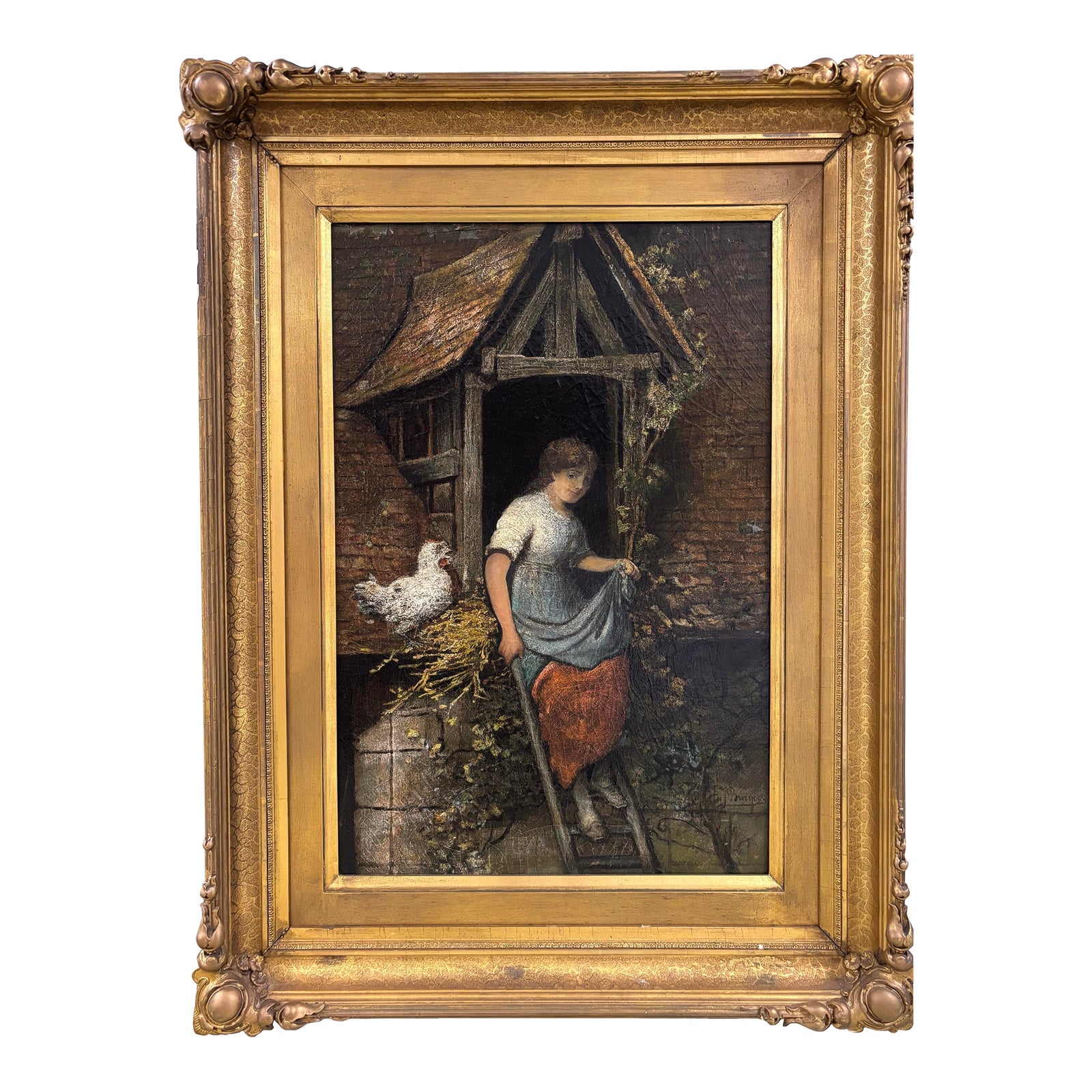 Antique 19th Century Dutch Oil Painting H. J. Burgers | Chairish