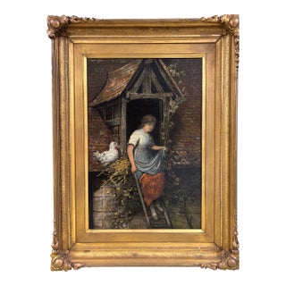 Antique 19th Century Dutch Oil Painting H. J. Burgers For Sale