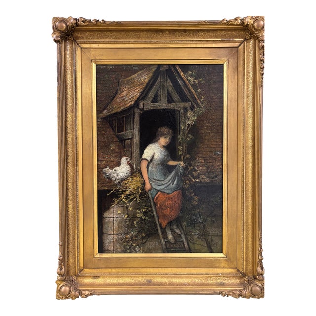 Antique 19th Century Dutch Oil Painting H. J. Burgers For Sale