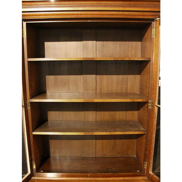 Early 20th Century Circa 1905 Edwardian Georgian Style English Bookcase Cabinet For Sale - Image 5 of 8