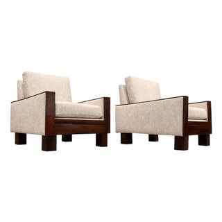 Brazilian Modern Armchairs in Rosewood & Upholstered in Fabric by Celina, 1960s For Sale