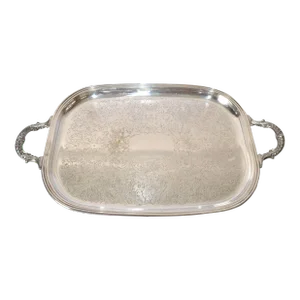Mid-20th Century Pilgrim Victorian Silverplate Serving Platter Buttler Tray