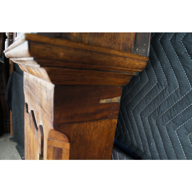 Antique English Georgian Quartersawn Oak Baldwin Loughborough Longcase Clock 85" For Sale - Image 14 of 18