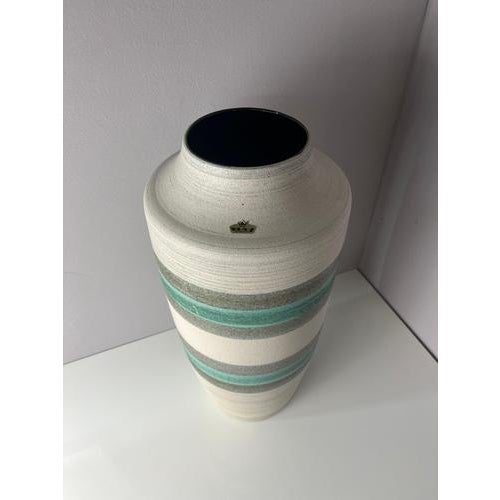 Floor Vase in Turquoise Grey from Bay Keramik For Sale - Image 3 of 11