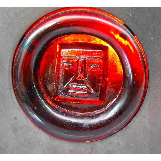 An extremely rare and large vintage architectural glass ceiling lamp, a part of Swedish Modern Abstract Art Glass from the...