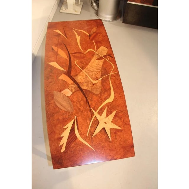 Italian Coffee Table with Wooden Inlays by Luigi Scremin, 1950 For Sale - Image 11 of 18