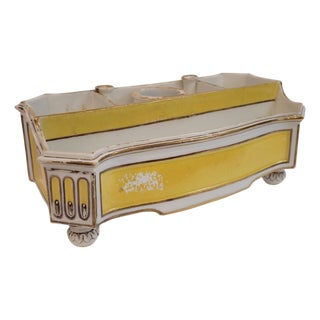 Yellow and Gold Writing Set in Porcelain, 1800s For Sale
