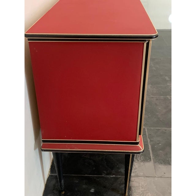 Credenza by Umberto Mascagni Rosso Bordeaux, 1950s For Sale - Image 12 of 14