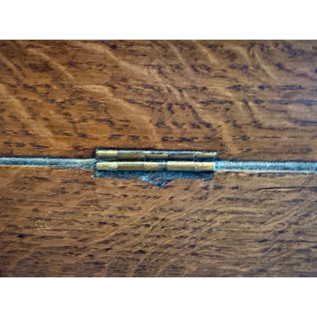 Antique Oversized Portable Oak Writing Desks With Hidden Drawer For Sale - Image 4 of 18