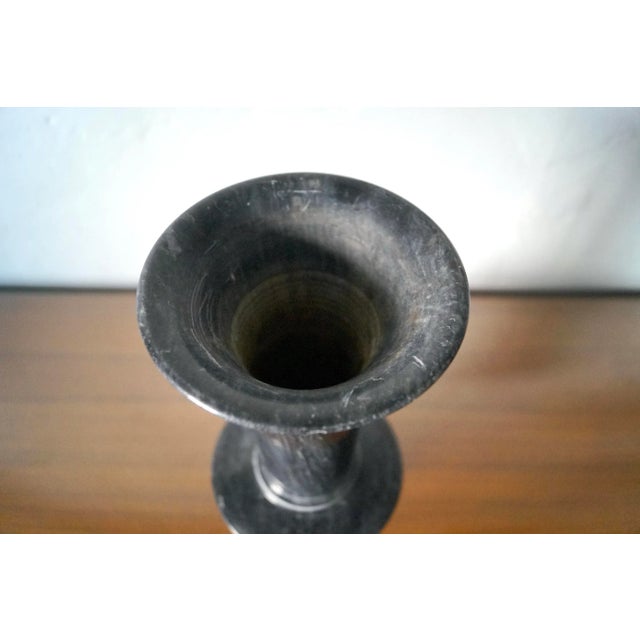 Vintage Italian Dark Gray Marble Vase For Sale - Image 12 of 12