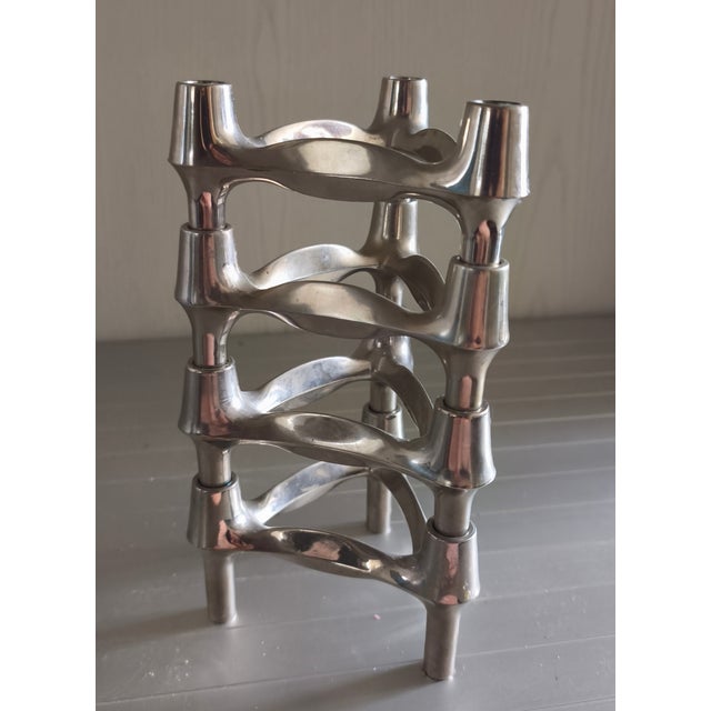Mid-Century Modular Candleholders by Caesar Stoffi for BMF, 1960s, Set of 4, in Very Good conditions. Designed 1960 to...