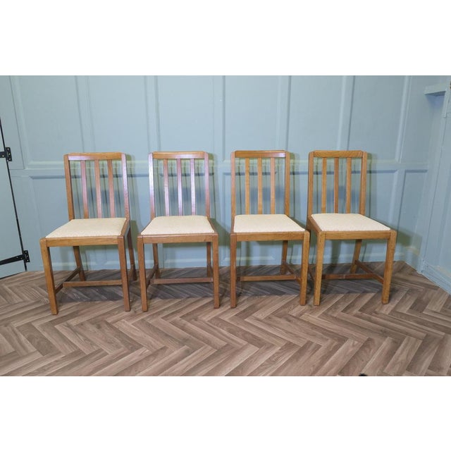 Arts and Crafts Oak Dining Chairs, 1900s, Set of 4 For Sale - Image 3 of 6