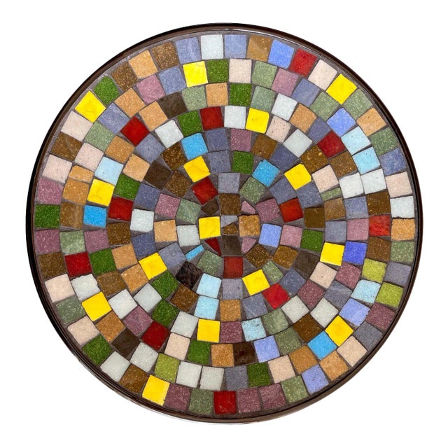 Mid 20th Century Danish Modern Colorful Mosaic Vide-Poche or Charger For Sale
