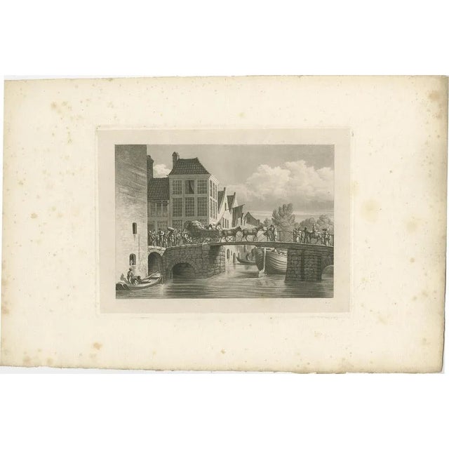 Set of four antique prints with views of Flanders and Holland. Published by or after Robert Hills, circa 1820.