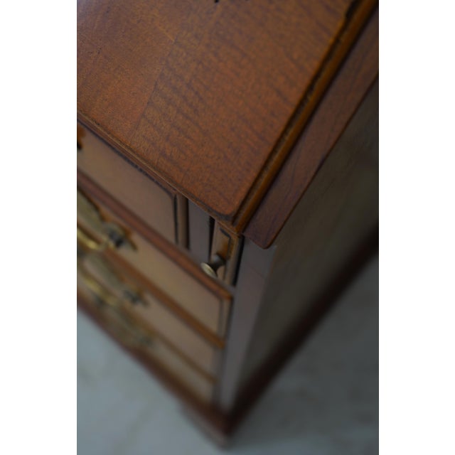 Hickory Chair Co Tiger Maple New England Secretary Desk For Sale - Image 11 of 18