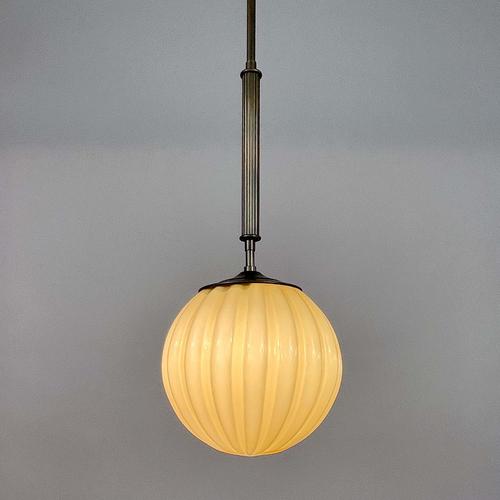 1930s Art Deco Opaline Glass Pendant by Christian Bergh, Sweden 1930s For Sale - Image 5 of 15