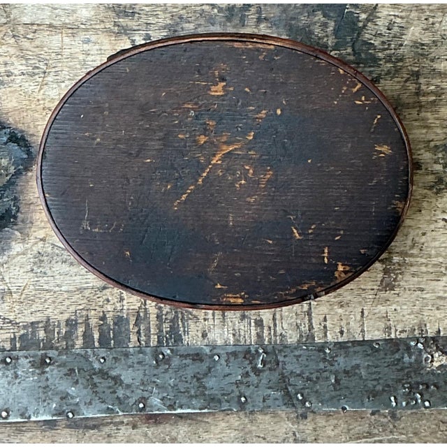 Vintage Rustic Shaker Style Wooden Oval Box For Sale - Image 9 of 17