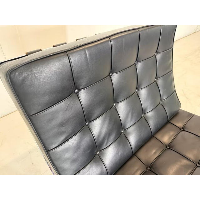 Mid-Century Modern Leather Barcelona Chair by Ludwig Mies van der Rohe for Knoll Inc. For Sale - Image 3 of 16