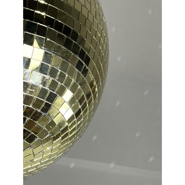 Golden disco ball 30 cm mosaic mirror, with rotor, 1980s Never used, intact and in perfect condition