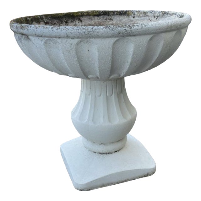 Antique Stone Flower Cup Planter, 1990s For Sale