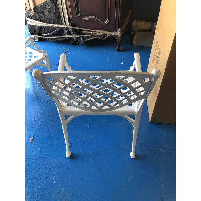 Contemporary Sale 1990s White Metal Patio Chair Reduced For Sale - Image 3 of 3